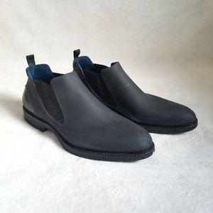 Ishu Mens Ankle Black Rain boots Sz 9 Rubber ITALY Waterproof Shoes
